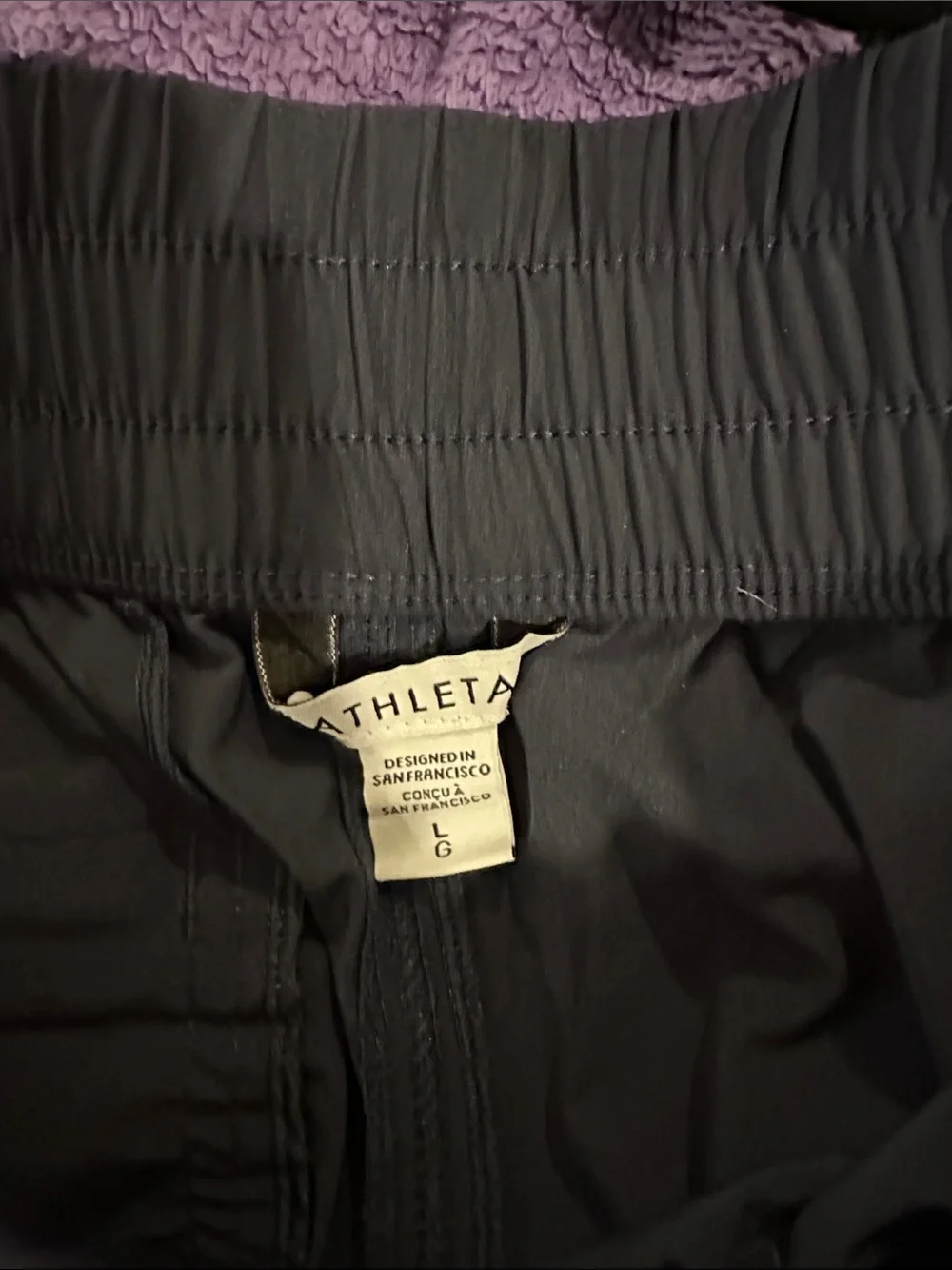 Athleta Navy Elastic-Waist Athletic Shorts